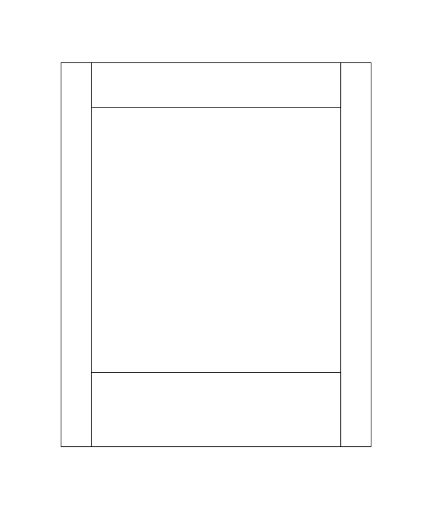 Drawing of a base cabinet single panel end.